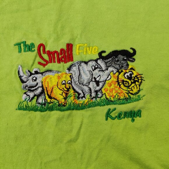 Airborne Kids Tee Size 4 Years Green Animals Embroidery Summer The Small Five - Picture 2 of 4